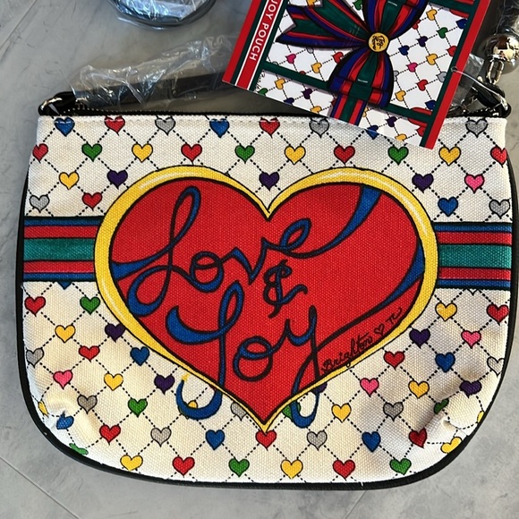 Brighton  NWT  Love & Joy Pouch  Canvas crossbody  multicolor/large seasonal bow - Picture 10 of 13